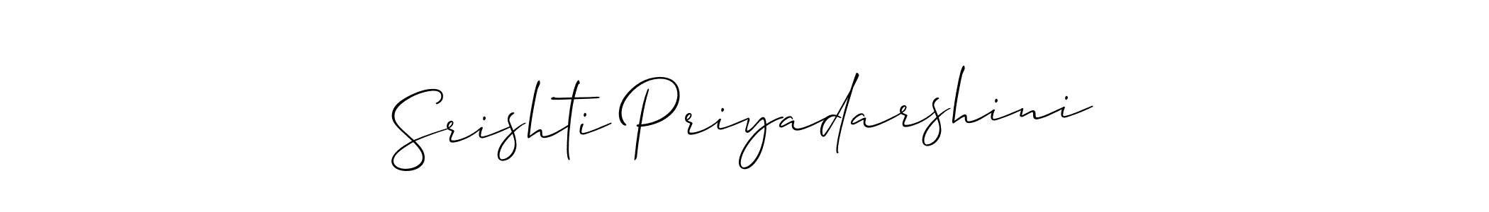 Create a beautiful signature design for name Srishti Priyadarshini. With this signature (Allison_Script) fonts, you can make a handwritten signature for free. Srishti Priyadarshini signature style 2 images and pictures png