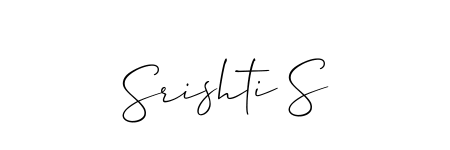 Use a signature maker to create a handwritten signature online. With this signature software, you can design (Allison_Script) your own signature for name Srishti S. Srishti S signature style 2 images and pictures png