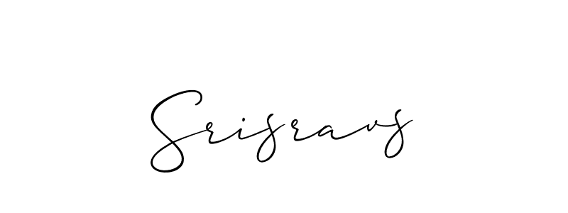 How to make Srisravs signature? Allison_Script is a professional autograph style. Create handwritten signature for Srisravs name. Srisravs signature style 2 images and pictures png