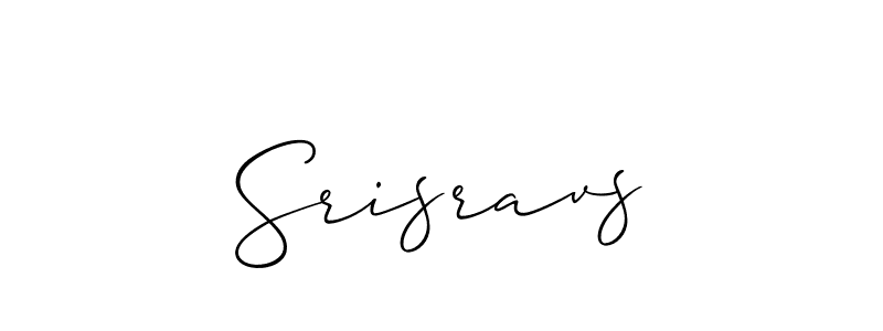 How to make Srisravs signature? Allison_Script is a professional autograph style. Create handwritten signature for Srisravs name. Srisravs signature style 2 images and pictures png