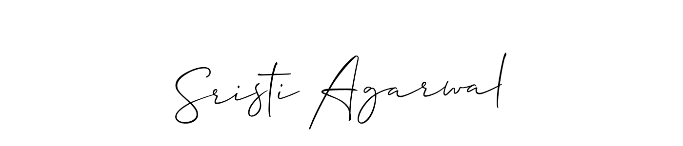 The best way (Allison_Script) to make a short signature is to pick only two or three words in your name. The name Sristi Agarwal include a total of six letters. For converting this name. Sristi Agarwal signature style 2 images and pictures png