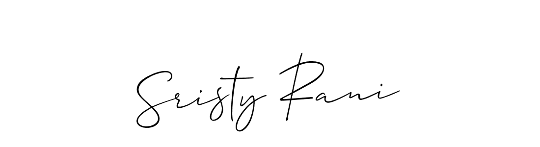Make a short Sristy Rani signature style. Manage your documents anywhere anytime using Allison_Script. Create and add eSignatures, submit forms, share and send files easily. Sristy Rani signature style 2 images and pictures png