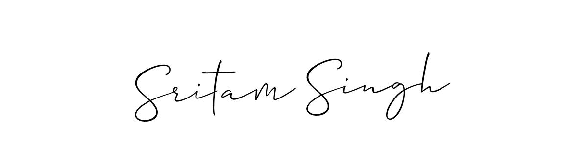 Make a beautiful signature design for name Sritam Singh. With this signature (Allison_Script) style, you can create a handwritten signature for free. Sritam Singh signature style 2 images and pictures png