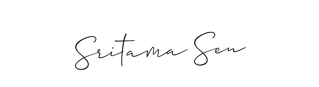 Allison_Script is a professional signature style that is perfect for those who want to add a touch of class to their signature. It is also a great choice for those who want to make their signature more unique. Get Sritama Sen name to fancy signature for free. Sritama Sen signature style 2 images and pictures png