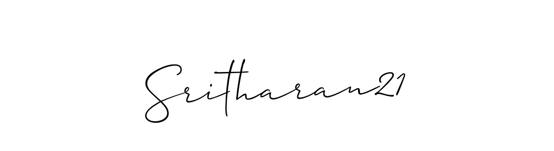 Create a beautiful signature design for name Sritharan21. With this signature (Allison_Script) fonts, you can make a handwritten signature for free. Sritharan21 signature style 2 images and pictures png