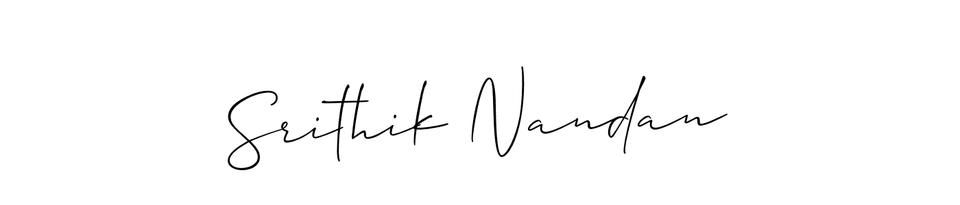 You should practise on your own different ways (Allison_Script) to write your name (Srithik Nandan) in signature. don't let someone else do it for you. Srithik Nandan signature style 2 images and pictures png