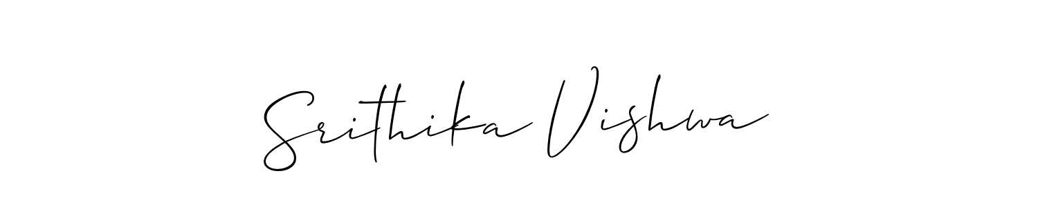 You should practise on your own different ways (Allison_Script) to write your name (Srithika Vishwa) in signature. don't let someone else do it for you. Srithika Vishwa signature style 2 images and pictures png