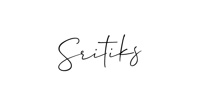 How to make Sritiks name signature. Use Allison_Script style for creating short signs online. This is the latest handwritten sign. Sritiks signature style 2 images and pictures png