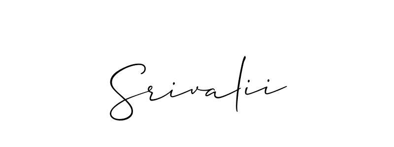 Make a beautiful signature design for name Srivalii. With this signature (Allison_Script) style, you can create a handwritten signature for free. Srivalii signature style 2 images and pictures png