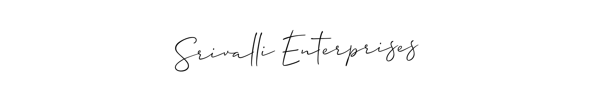 Make a short Srivalli Enterprises signature style. Manage your documents anywhere anytime using Allison_Script. Create and add eSignatures, submit forms, share and send files easily. Srivalli Enterprises signature style 2 images and pictures png