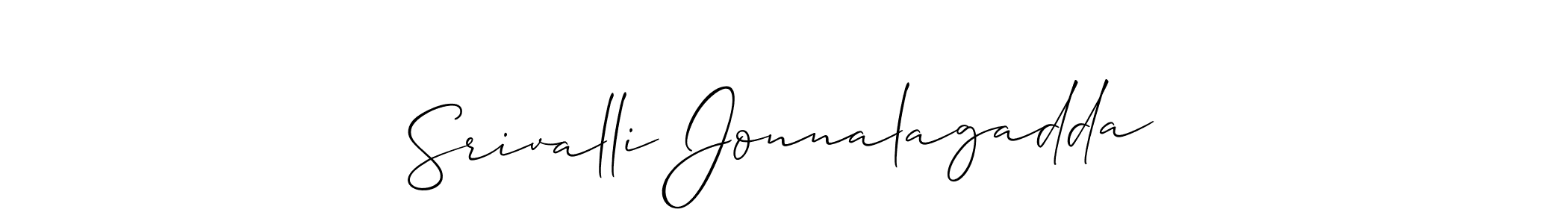 Check out images of Autograph of Srivalli Jonnalagadda name. Actor Srivalli Jonnalagadda Signature Style. Allison_Script is a professional sign style online. Srivalli Jonnalagadda signature style 2 images and pictures png