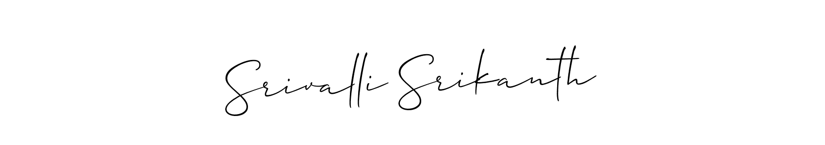 Also we have Srivalli Srikanth name is the best signature style. Create professional handwritten signature collection using Allison_Script autograph style. Srivalli Srikanth signature style 2 images and pictures png