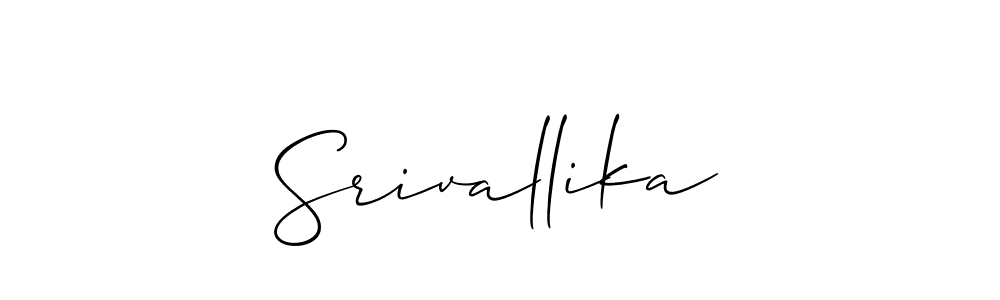 Design your own signature with our free online signature maker. With this signature software, you can create a handwritten (Allison_Script) signature for name Srivallika. Srivallika signature style 2 images and pictures png