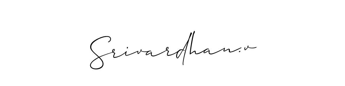 How to make Srivardhan.v name signature. Use Allison_Script style for creating short signs online. This is the latest handwritten sign. Srivardhan.v signature style 2 images and pictures png