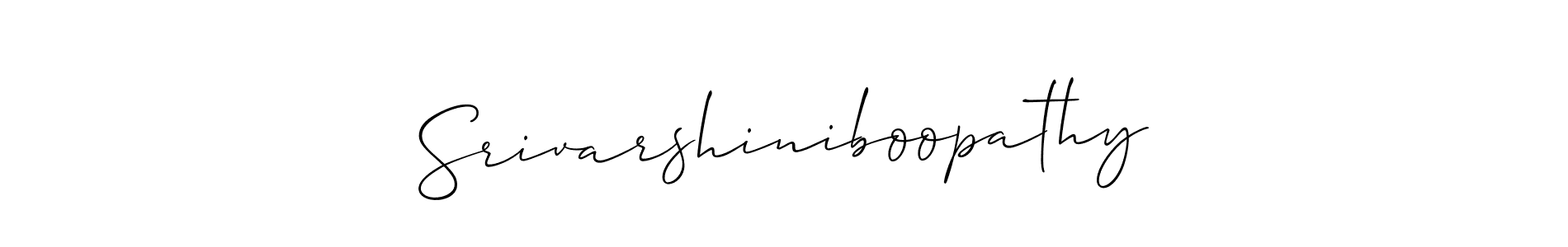 Design your own signature with our free online signature maker. With this signature software, you can create a handwritten (Allison_Script) signature for name Srivarshiniboopathy. Srivarshiniboopathy signature style 2 images and pictures png