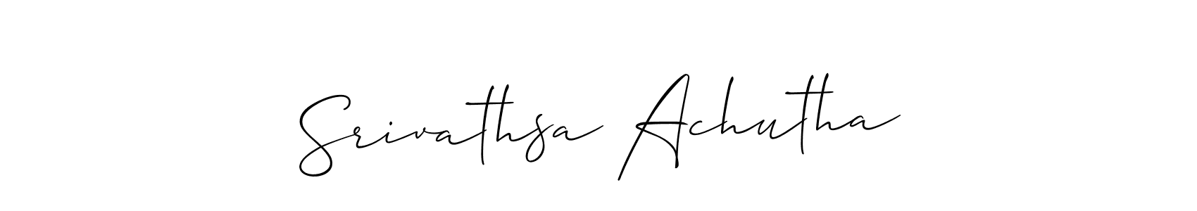 Create a beautiful signature design for name Srivathsa Achutha. With this signature (Allison_Script) fonts, you can make a handwritten signature for free. Srivathsa Achutha signature style 2 images and pictures png