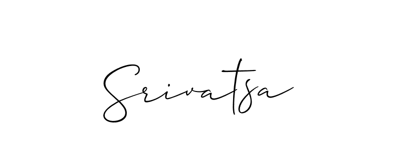Use a signature maker to create a handwritten signature online. With this signature software, you can design (Allison_Script) your own signature for name Srivatsa. Srivatsa signature style 2 images and pictures png
