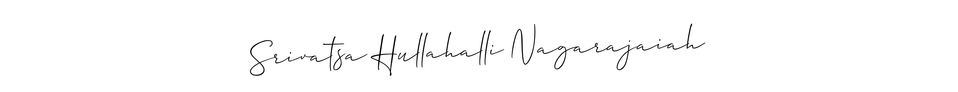 This is the best signature style for the Srivatsa Hullahalli Nagarajaiah name. Also you like these signature font (Allison_Script). Mix name signature. Srivatsa Hullahalli Nagarajaiah signature style 2 images and pictures png