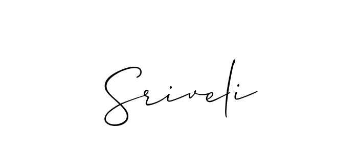 Allison_Script is a professional signature style that is perfect for those who want to add a touch of class to their signature. It is also a great choice for those who want to make their signature more unique. Get Sriveli name to fancy signature for free. Sriveli signature style 2 images and pictures png