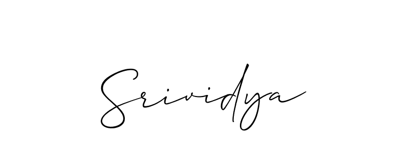 Make a beautiful signature design for name Srividya. With this signature (Allison_Script) style, you can create a handwritten signature for free. Srividya signature style 2 images and pictures png