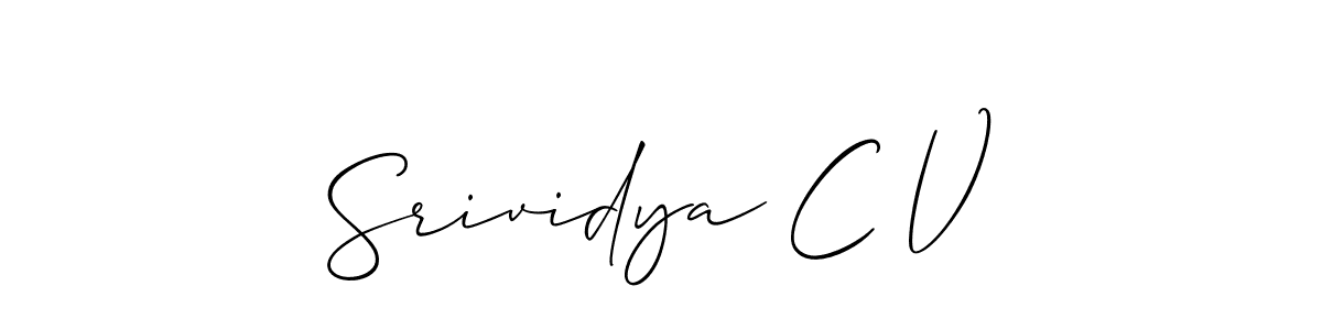 How to make Srividya C V signature? Allison_Script is a professional autograph style. Create handwritten signature for Srividya C V name. Srividya C V signature style 2 images and pictures png