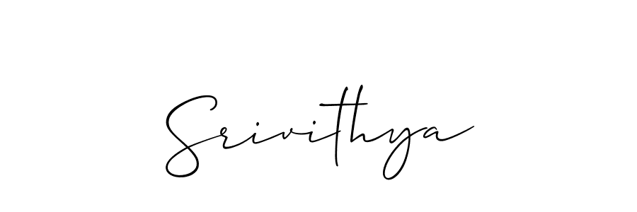 How to make Srivithya signature? Allison_Script is a professional autograph style. Create handwritten signature for Srivithya name. Srivithya signature style 2 images and pictures png
