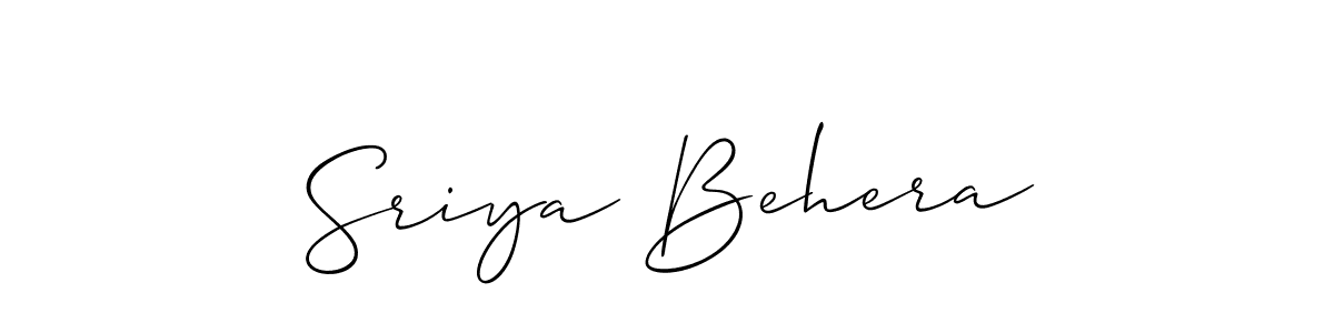 Allison_Script is a professional signature style that is perfect for those who want to add a touch of class to their signature. It is also a great choice for those who want to make their signature more unique. Get Sriya Behera name to fancy signature for free. Sriya Behera signature style 2 images and pictures png