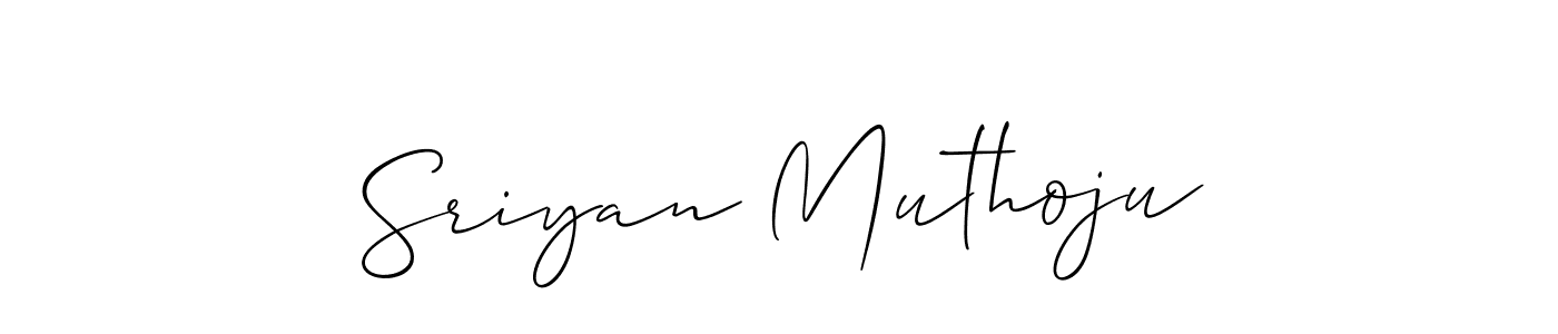 Make a beautiful signature design for name Sriyan Muthoju. With this signature (Allison_Script) style, you can create a handwritten signature for free. Sriyan Muthoju signature style 2 images and pictures png