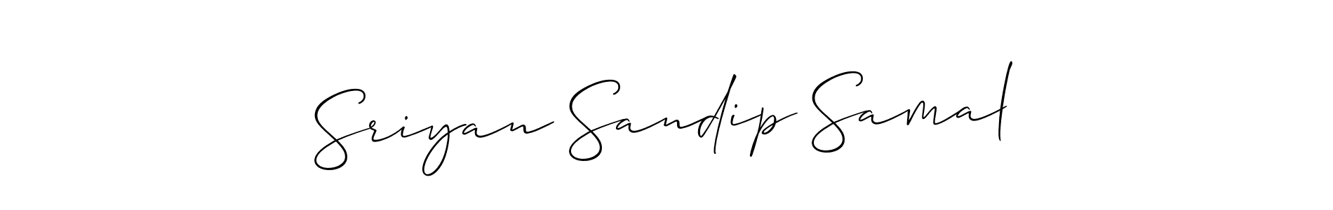 It looks lik you need a new signature style for name Sriyan Sandip Samal. Design unique handwritten (Allison_Script) signature with our free signature maker in just a few clicks. Sriyan Sandip Samal signature style 2 images and pictures png