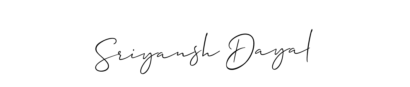 You can use this online signature creator to create a handwritten signature for the name Sriyansh Dayal. This is the best online autograph maker. Sriyansh Dayal signature style 2 images and pictures png