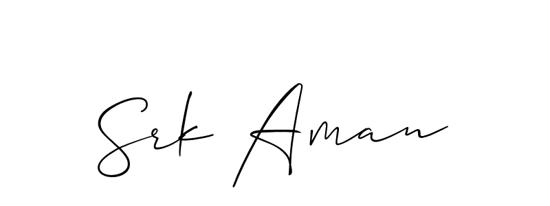 It looks lik you need a new signature style for name Srk Aman. Design unique handwritten (Allison_Script) signature with our free signature maker in just a few clicks. Srk Aman signature style 2 images and pictures png