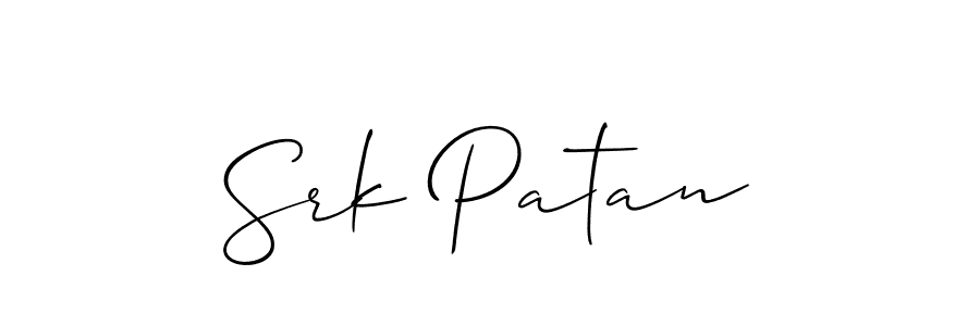 You should practise on your own different ways (Allison_Script) to write your name (Srk Patan) in signature. don't let someone else do it for you. Srk Patan signature style 2 images and pictures png