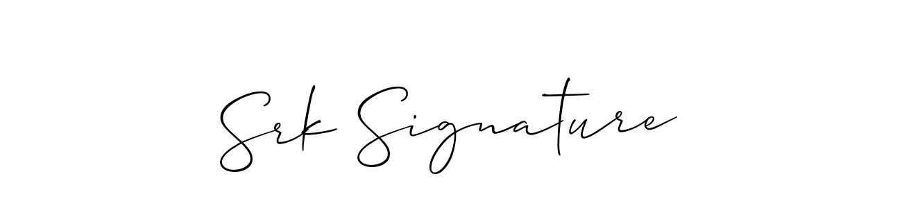 Use a signature maker to create a handwritten signature online. With this signature software, you can design (Allison_Script) your own signature for name Srk Signature. Srk Signature signature style 2 images and pictures png