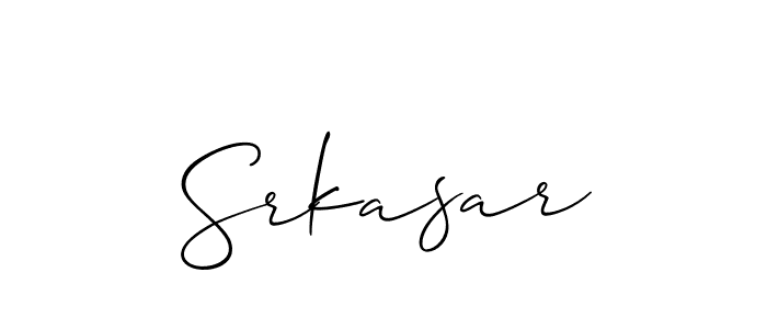 It looks lik you need a new signature style for name Srkasar. Design unique handwritten (Allison_Script) signature with our free signature maker in just a few clicks. Srkasar signature style 2 images and pictures png