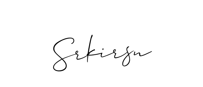 Use a signature maker to create a handwritten signature online. With this signature software, you can design (Allison_Script) your own signature for name Srkirsn. Srkirsn signature style 2 images and pictures png