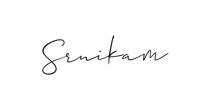 Design your own signature with our free online signature maker. With this signature software, you can create a handwritten (Allison_Script) signature for name Srnikam. Srnikam signature style 2 images and pictures png