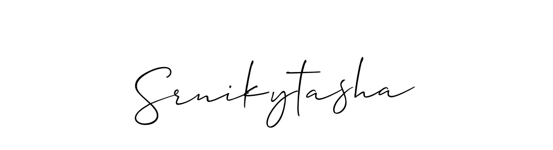 Also we have Srnikytasha name is the best signature style. Create professional handwritten signature collection using Allison_Script autograph style. Srnikytasha signature style 2 images and pictures png