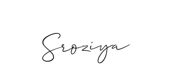 Sroziya stylish signature style. Best Handwritten Sign (Allison_Script) for my name. Handwritten Signature Collection Ideas for my name Sroziya. Sroziya signature style 2 images and pictures png