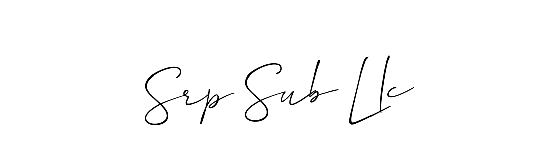 How to make Srp Sub Llc name signature. Use Allison_Script style for creating short signs online. This is the latest handwritten sign. Srp Sub Llc signature style 2 images and pictures png