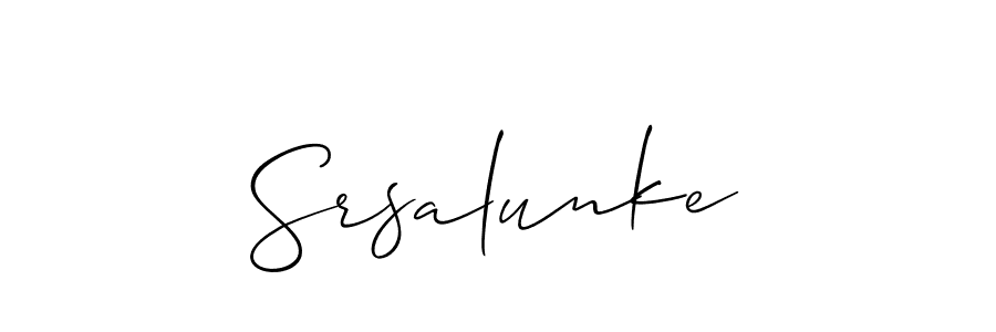 Use a signature maker to create a handwritten signature online. With this signature software, you can design (Allison_Script) your own signature for name Srsalunke. Srsalunke signature style 2 images and pictures png