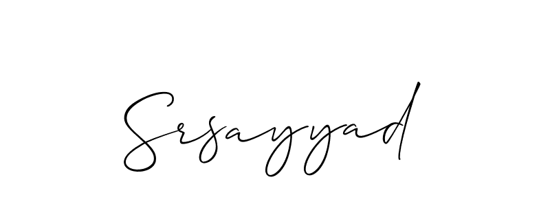 The best way (Allison_Script) to make a short signature is to pick only two or three words in your name. The name Srsayyad include a total of six letters. For converting this name. Srsayyad signature style 2 images and pictures png