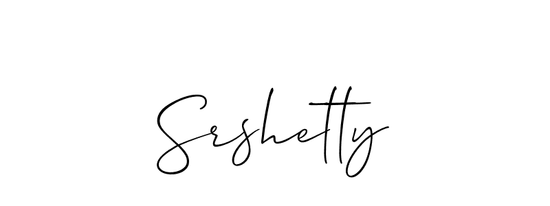 Use a signature maker to create a handwritten signature online. With this signature software, you can design (Allison_Script) your own signature for name Srshetty. Srshetty signature style 2 images and pictures png