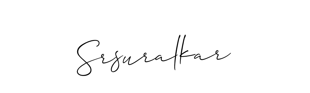 How to make Srsuralkar signature? Allison_Script is a professional autograph style. Create handwritten signature for Srsuralkar name. Srsuralkar signature style 2 images and pictures png