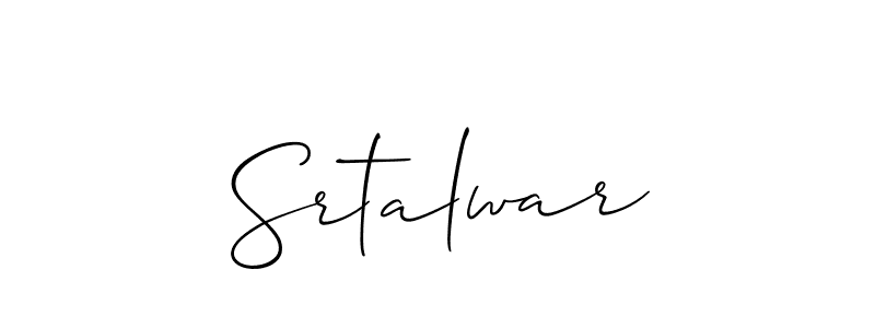 Design your own signature with our free online signature maker. With this signature software, you can create a handwritten (Allison_Script) signature for name Srtalwar. Srtalwar signature style 2 images and pictures png
