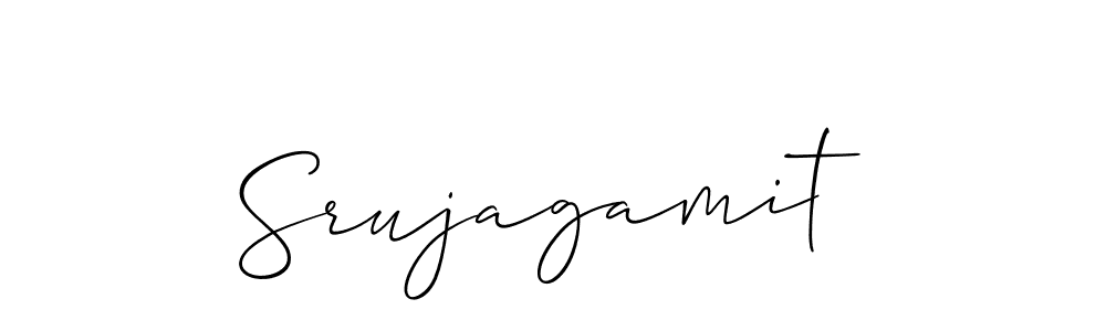 How to make Srujagamit name signature. Use Allison_Script style for creating short signs online. This is the latest handwritten sign. Srujagamit signature style 2 images and pictures png