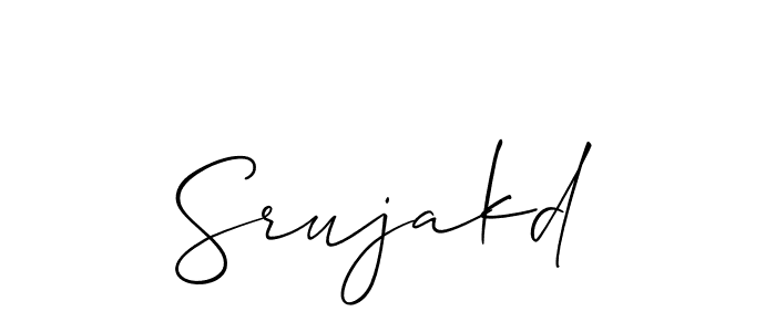 Use a signature maker to create a handwritten signature online. With this signature software, you can design (Allison_Script) your own signature for name Srujakd. Srujakd signature style 2 images and pictures png