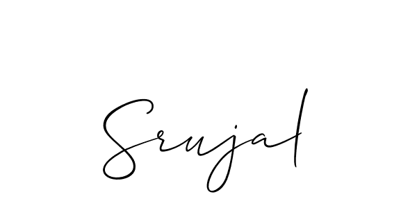 Use a signature maker to create a handwritten signature online. With this signature software, you can design (Allison_Script) your own signature for name Srujal. Srujal signature style 2 images and pictures png