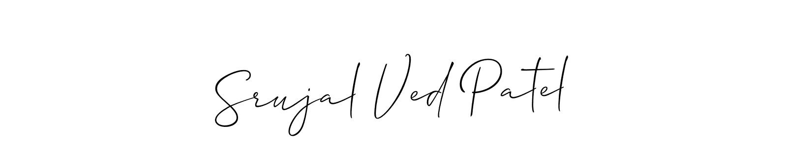 Srujal Ved Patel stylish signature style. Best Handwritten Sign (Allison_Script) for my name. Handwritten Signature Collection Ideas for my name Srujal Ved Patel. Srujal Ved Patel signature style 2 images and pictures png