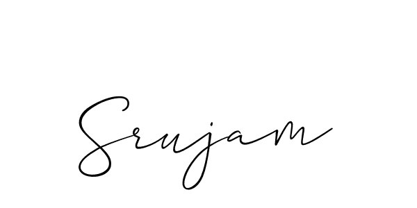 The best way (Allison_Script) to make a short signature is to pick only two or three words in your name. The name Srujam include a total of six letters. For converting this name. Srujam signature style 2 images and pictures png