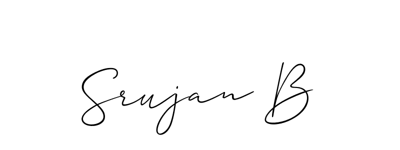 Create a beautiful signature design for name Srujan B. With this signature (Allison_Script) fonts, you can make a handwritten signature for free. Srujan B signature style 2 images and pictures png